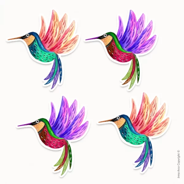 Stickers Colibríes (8 piezas) - Flor de Capomo