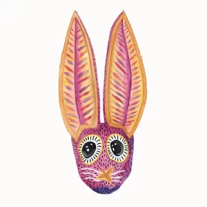 Ilustración de Conejo Alebrije (acuarela original)