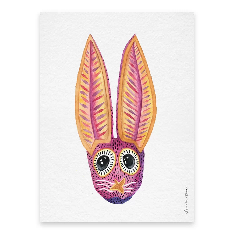 Ilustración de Conejo Alebrije (acuarela original) - Imagen 2