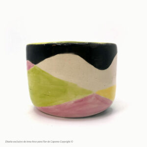 Taza de cerámica ondas de colores