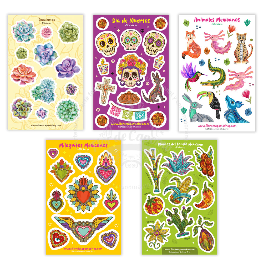 Set de 5 Planillas de Stickers
