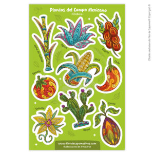 stickers de plantas del campo mexicano