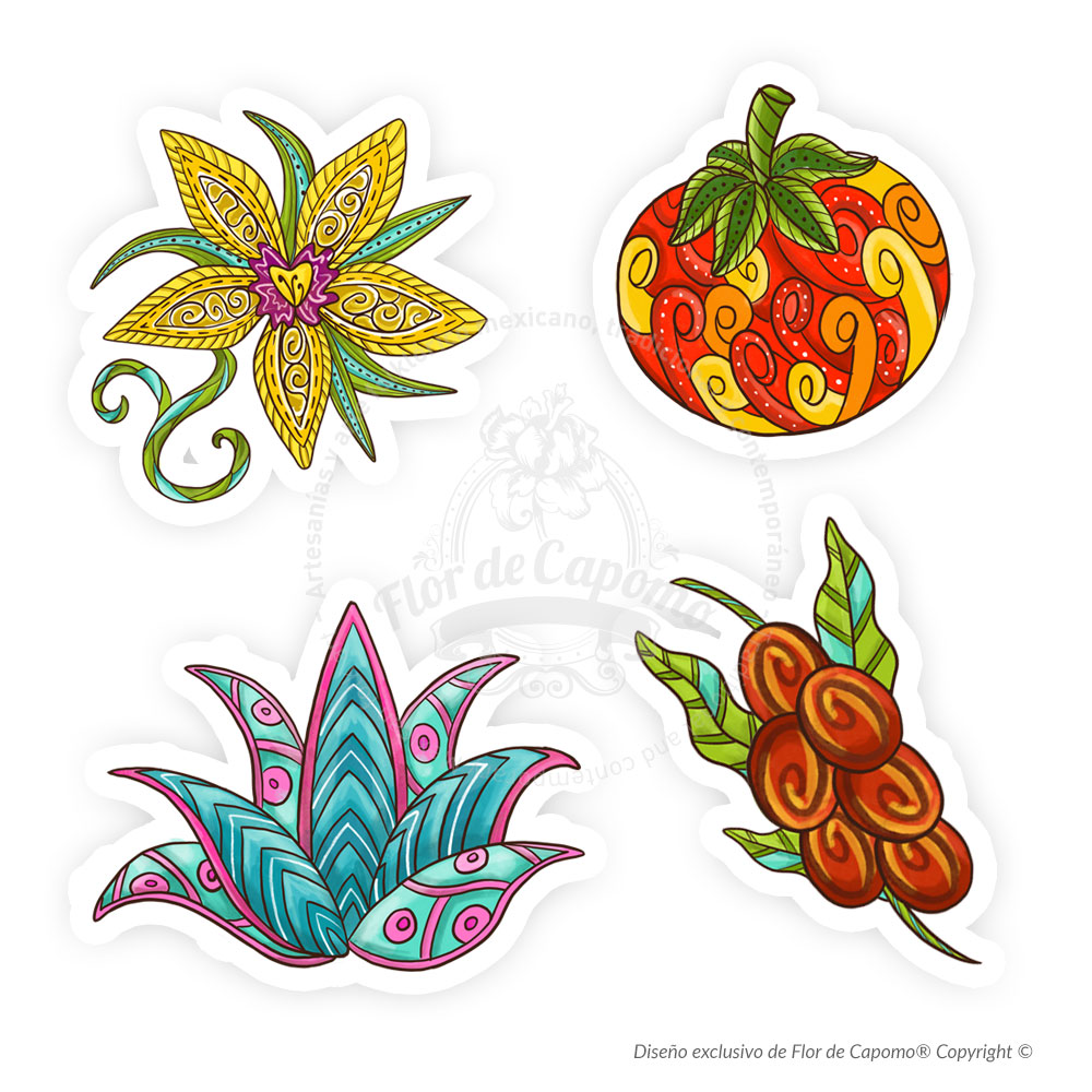Plantilla de stickers de plantas del campo mexicano - Imagen 3