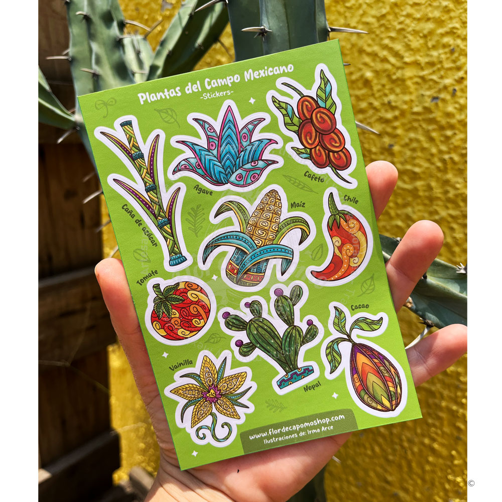 Plantilla de stickers de plantas del campo mexicano - Imagen 4