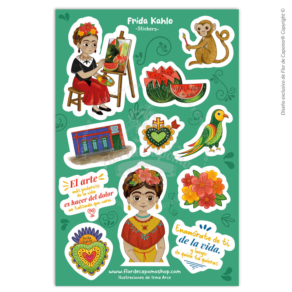 Plantilla de stickers de Frida Kahlo