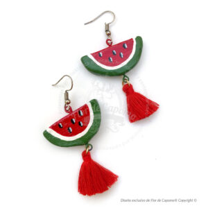 Aretes de barro de sandía