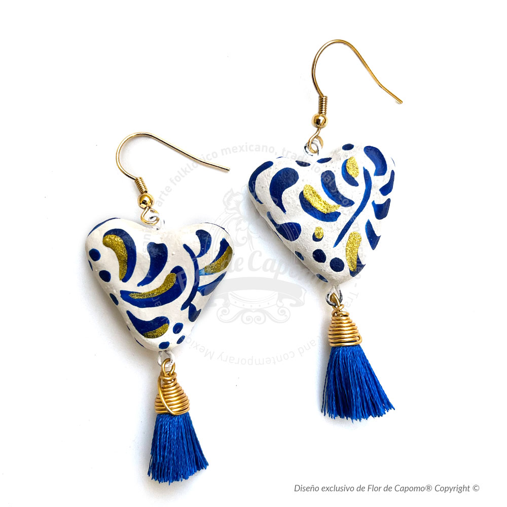 Aretes de barro estilo talavera